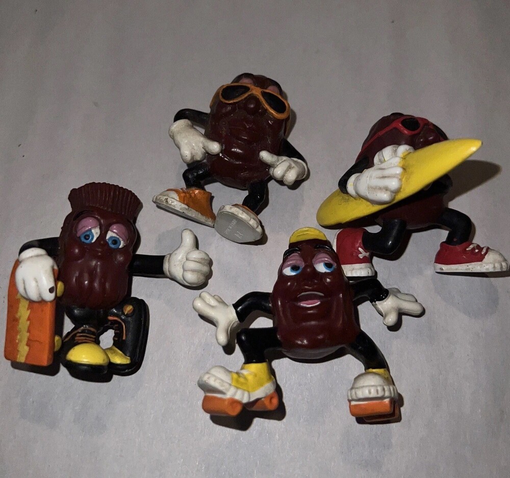 Lot of 4 Vintage California Raisin Figures 1988